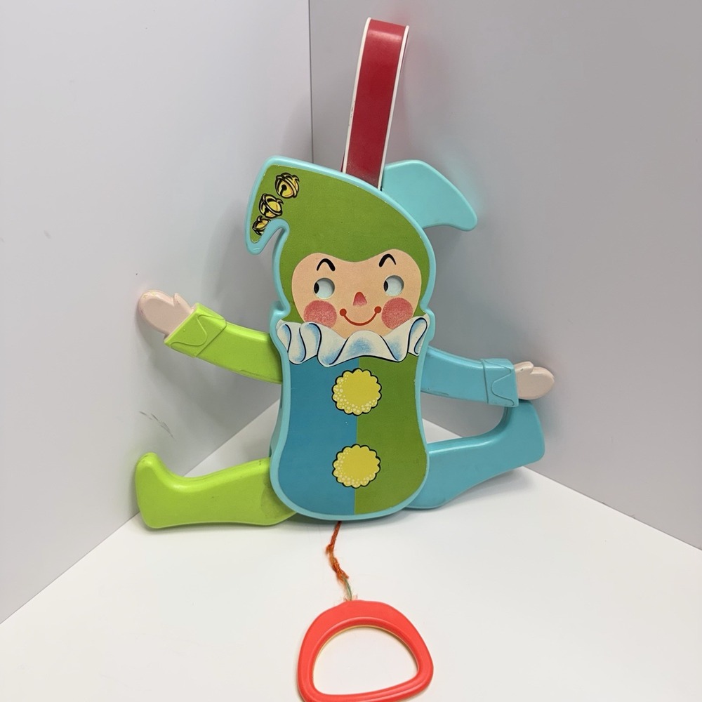 Vintage Fisher-Price Musical Jumping jack Pull String Hanging Toy